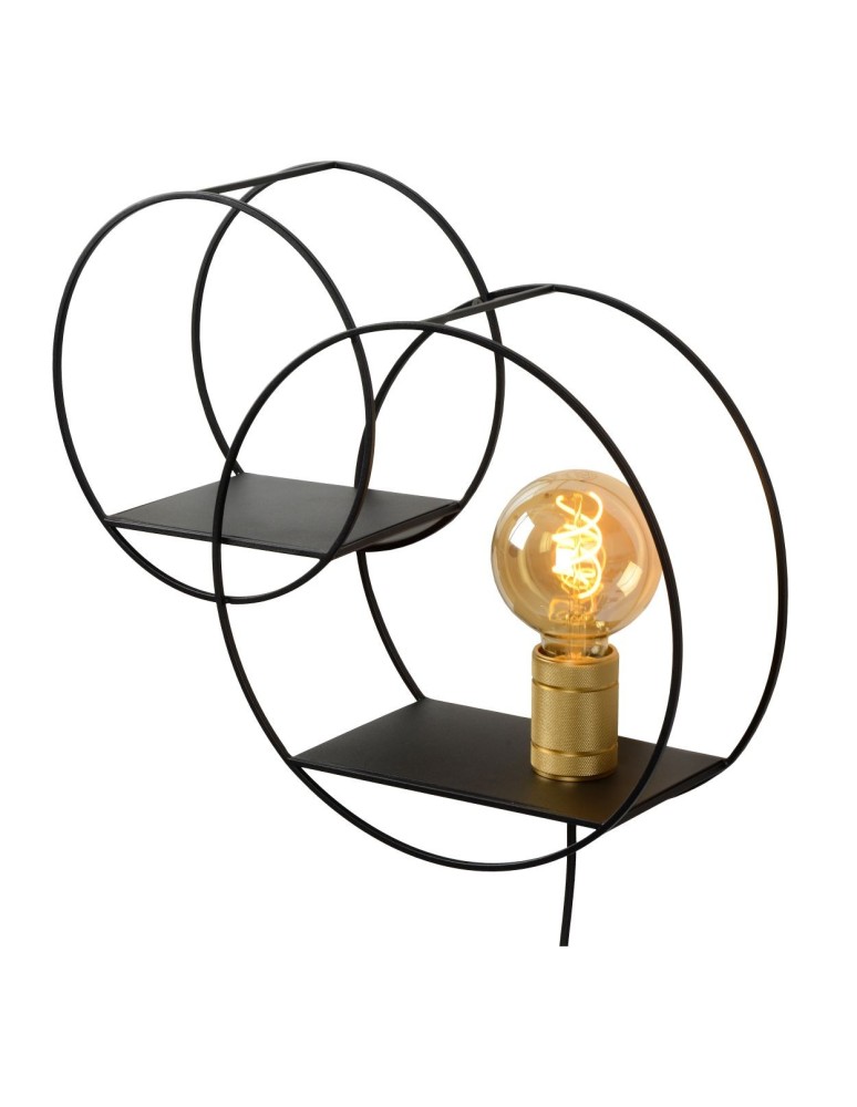 Lucide CIRCLE Ścienna E27 1x40W Czarny/Złoty Matowy/Mosiądz 21225/01/30