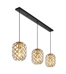 Lampy wiszące potrójne - Lucide WOLFRAM Wisząca E27 3x60W Złoty Matowy/Mosiądz/Czarny 21417/03/02 - produkt 5
