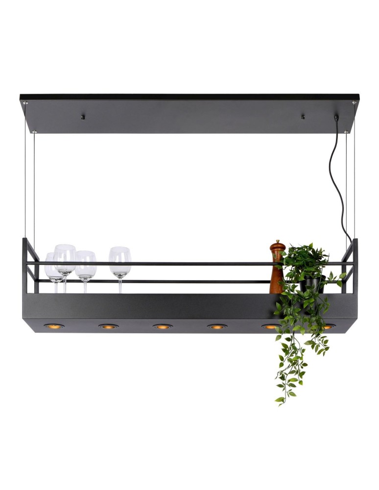 Lampy wiszące - Lucide MIRAVELLE Wisząca GU10 6x40W Czarny 21427/06/30 - produkt kolory-swiatla.pl 11