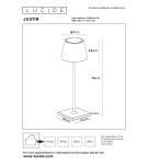 Lampy ogrodowe przenośne - Lucide JUSTIN Zewnętrzna Biurkowa LED 1x2.2W 2700-3000K IP54 Czarny 27888/04/30 - produkt 9