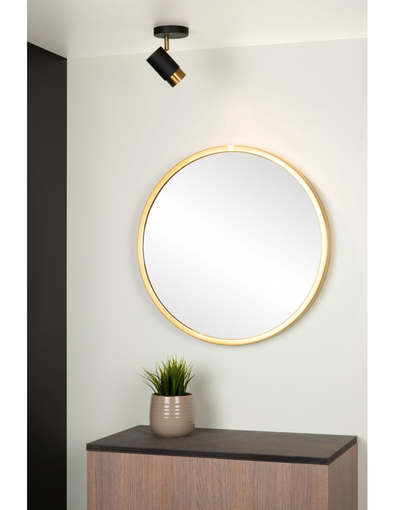 Lucide FLORIS Sufitowa Reflektorowa GU10 1x35W Czarny/Złoty Matowy/Mosiądz 35913/01/30