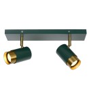 Lampy sufitowe reflektory - Lucide FLORIS Sufitowa Reflektorowa GU10 2x35W Zielony/Złoty Matowy/Mosiądz 35913/02/33 - produkt 1