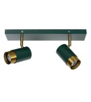 Lampy sufitowe reflektory - Lucide FLORIS Sufitowa Reflektorowa GU10 2x35W Zielony/Złoty Matowy/Mosiądz 35913/02/33 - produkt 2