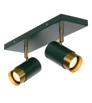 Lampy sufitowe reflektory - Lucide FLORIS Sufitowa Reflektorowa GU10 2x35W Zielony/Złoty Matowy/Mosiądz 35913/02/33 - produkt 5