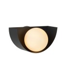 Kinkiety w stylu skandynawskim - Lucide BENNI Ścienna G9 1x28W Czarny/Opal 45201/01/30 - produkt 1