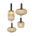Lampy wiszące - Lucide MALOTO Wisząca E27 7x40W Bursztynowy/Złoty Matowy/Mosiądz 45386/07/62 - produkt 6