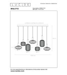Lampy wiszące - Lucide MALOTO Wisząca E27 7x40W Bursztynowy/Złoty Matowy/Mosiądz 45386/07/62 - produkt 8