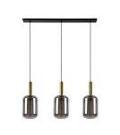 Lampy wiszące potrójne - Lucide JOANET Wisząca E27 3x40W Szary/Złoty Matowy/Mosiądz 45494/03/65 - produkt 2