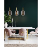 Lampy wiszące potrójne - Lucide JOANET Wisząca E27 3x40W Szary/Złoty Matowy/Mosiądz 45494/03/65 - produkt 4