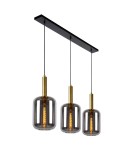 Lampy wiszące potrójne - Lucide JOANET Wisząca E27 3x40W Szary/Złoty Matowy/Mosiądz 45494/03/65 - produkt 7