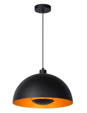 Lucide SIEMON Wisząca E27 1x40W Czarny/Złoty Matowy/Mosiądz 45496/01/30