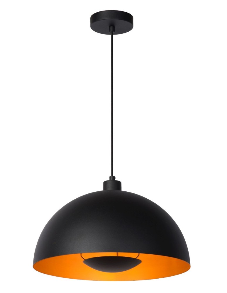 Lucide SIEMON Wisząca E27 1x40W Czarny/Złoty Matowy/Mosiądz 45496/01/30