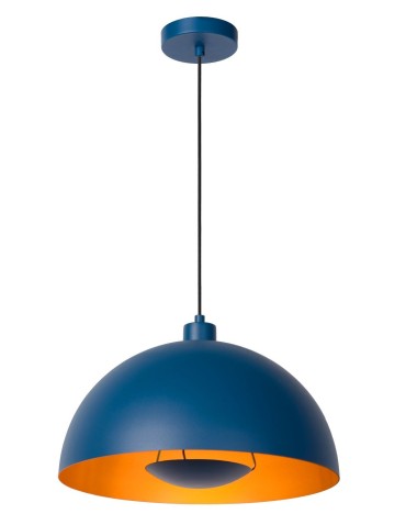 Lucide SIEMON Wisząca E27 1x40W Niebieski/Złoty Matowy/Mosiądz 45496/01/35