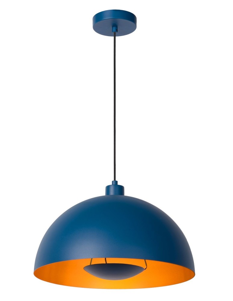 Lucide SIEMON Wisząca E27 1x40W Niebieski/Złoty Matowy/Mosiądz 45496/01/35