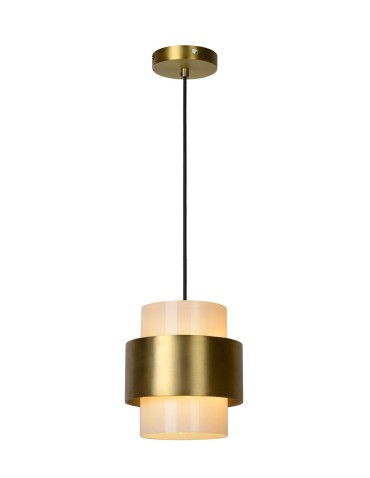 Lucide FIRMIN Wisząca E27 1x40W Złoty Matowy/Mosiądz/Opal 45497/20/02