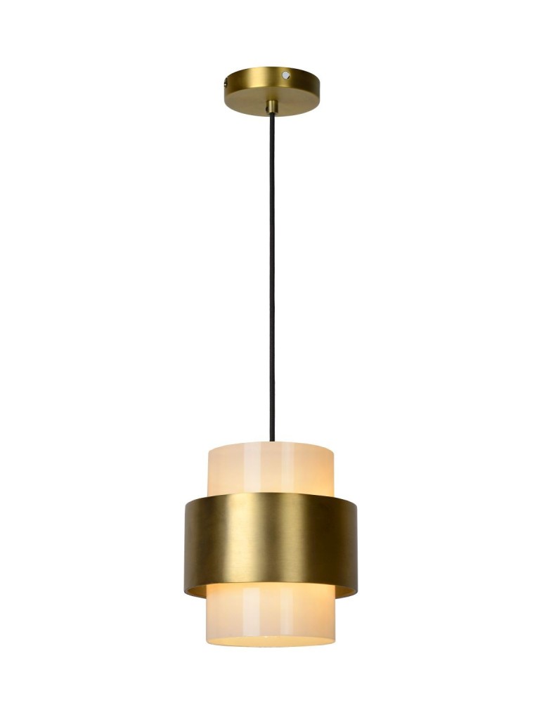 Lampy wiszące - Lucide FIRMIN Wisząca E27 1x40W Złoty Matowy/Mosiądz/Opal 45497/20/02 - produkt kolory-swiatla.pl 1