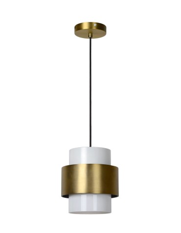 Lucide FIRMIN Wisząca E27 1x40W Złoty Matowy/Mosiądz/Opal 45497/20/02 - produkt 2