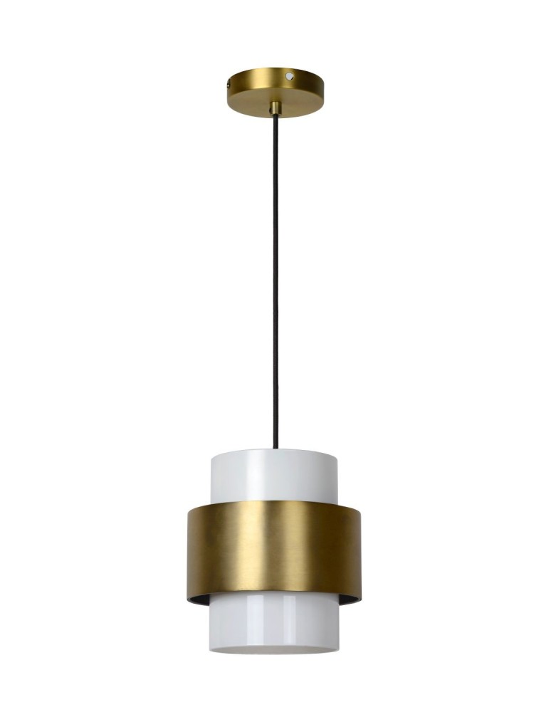 Lucide FIRMIN Wisząca E27 1x40W Złoty Matowy/Mosiądz/Opal 45497/20/02