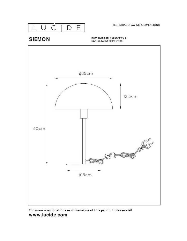 Lampki nocne - Lucide SIEMON Biurkowa E14 1x25W Zielony 45596/01/33 - produkt kolory-swiatla.pl 5