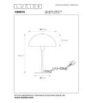 Lampki nocne - Lucide SIEMON Biurkowa E14 1x25W Niebieski 45596/01/35 - produkt 4