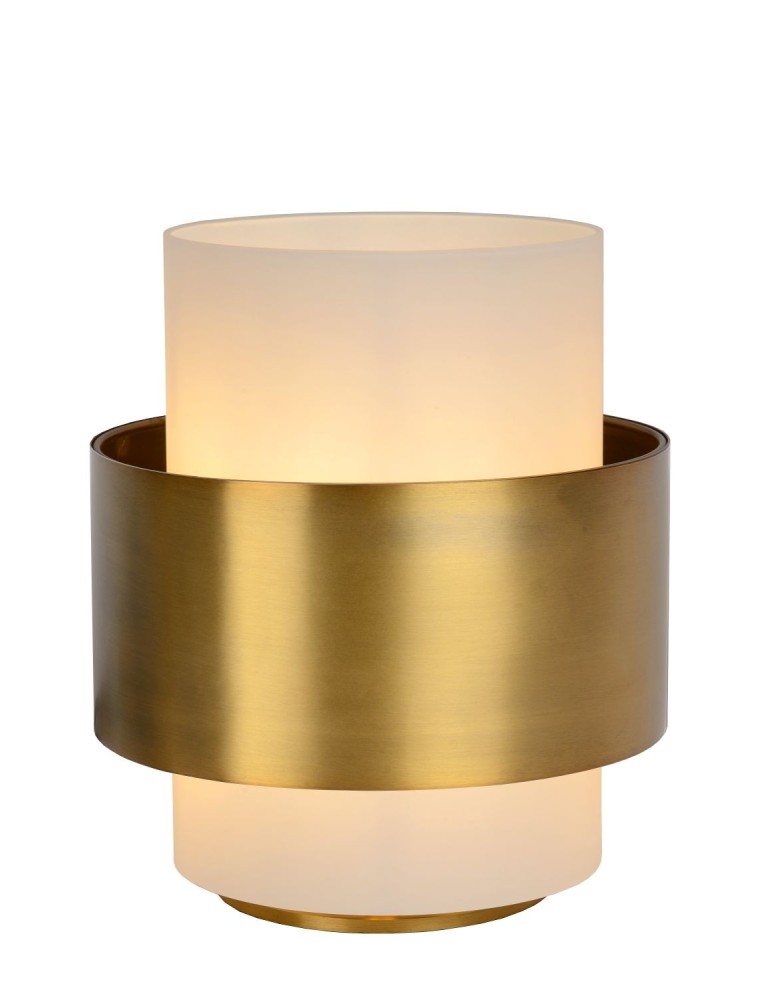 Lampy stołowe nowoczesne - Lucide FIRMIN Biurkowa E27 1x40W Złoty Matowy/Mosiądz/Opal 45597/20/02 - produkt kolory-swiatla.pl 1