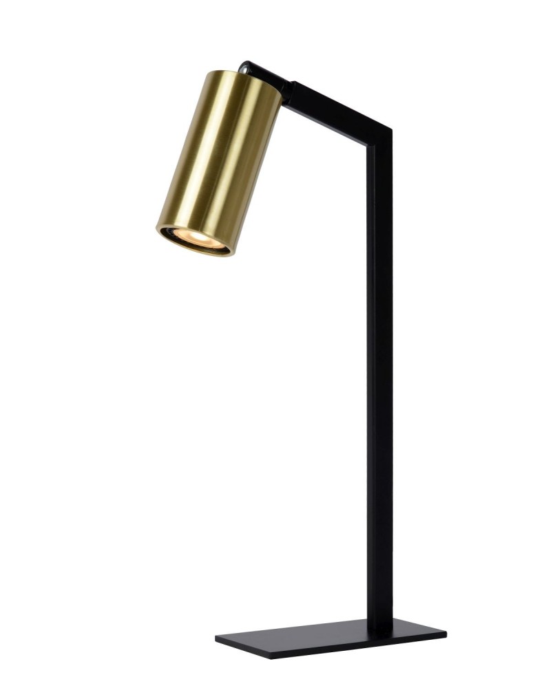 Lampy stołowe do czytania - Lucide SYBIL Biurkowa GU10 1x35W Czarny/Złoty Matowy/Mosiądz 45599/01/30 - produkt kolory-swiatla.pl 1