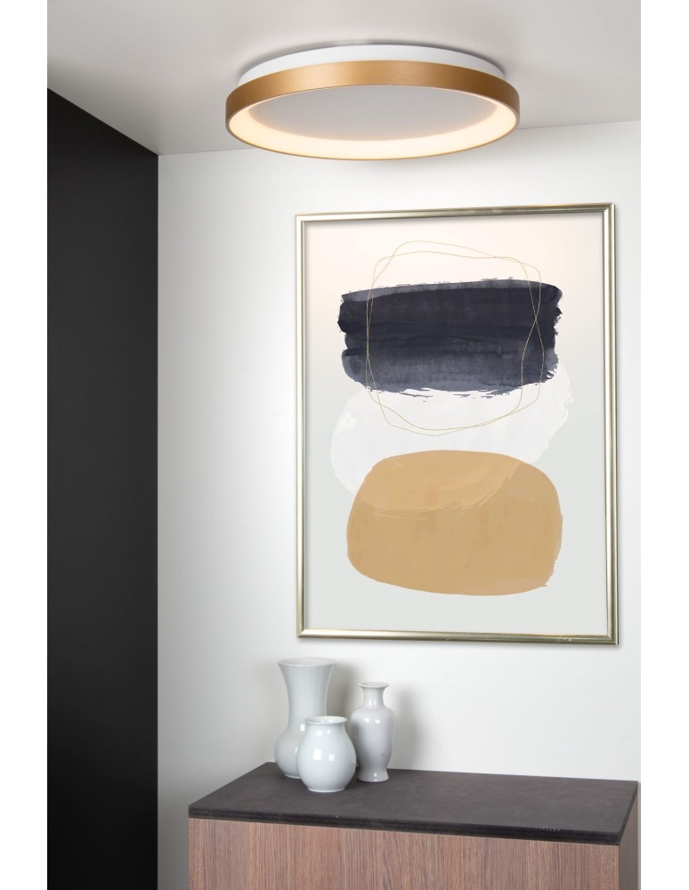Lucide VIDAL Sufitowa LED 1x38W 2700K Złoty Matowy/Mosiądz/Opal 46103/38/02