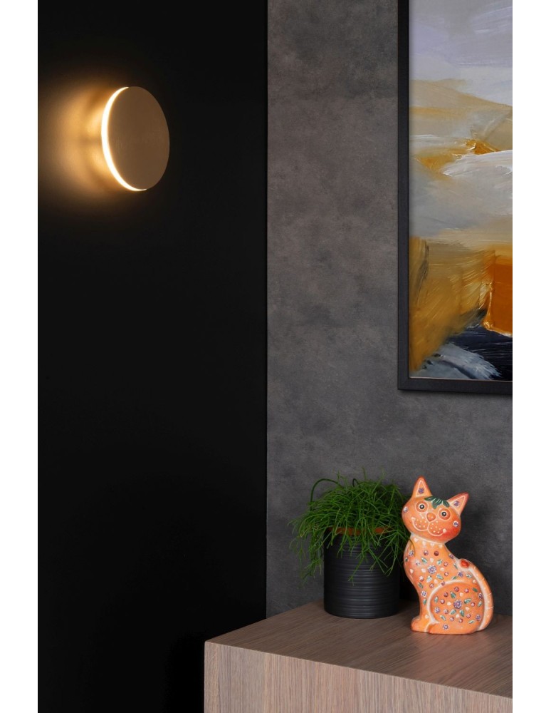 Kinkiety - Lucide EKLYPS LED Ścienna LED 1x7W 3000K Złoty Matowy/Mosiądz 46201/06/02 - produkt kolory-swiatla.pl 3