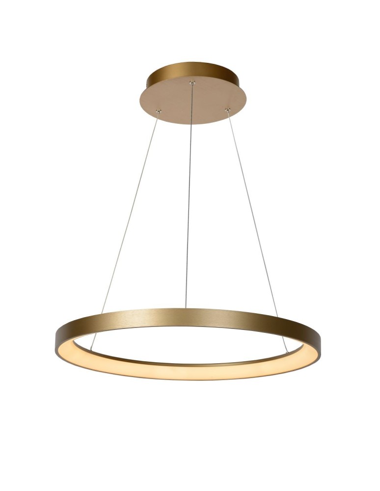 Lampy wiszące okręgi - Lucide VIDAL Wisząca LED 1x50W 2700K Złoty Matowy/Mosiądz/Opal 46403/48/02 - produkt kolory-swiatla.pl 1