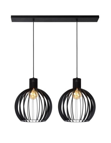 Lucide MIKAELA Wisząca E27 2x60W Czarny 73400/02/30