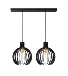 Lampy wiszące podwójne - Lucide MIKAELA Wisząca E27 2x60W Czarny 73400/02/30 - produkt 2