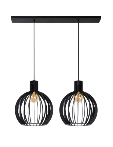 Lucide MIKAELA Wisząca E27 2x60W Czarny 73400/02/30 - produkt 2