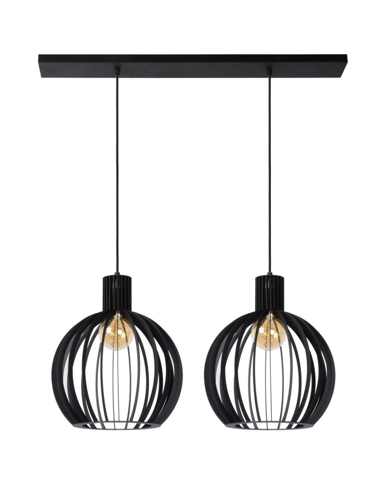 Lucide MIKAELA Wisząca E27 2x60W Czarny 73400/02/30