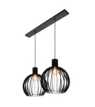 Lampy wiszące podwójne - Lucide MIKAELA Wisząca E27 2x60W Czarny 73400/02/30 - produkt 6