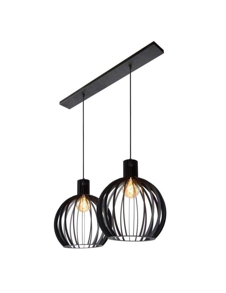 Lucide MIKAELA Wisząca E27 2x60W Czarny 73400/02/30