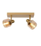 Lampy sufitowe regulowane - spoty - Lucide BJORN Sufitowa Reflektorowa E14 2x40W Złoty Matowy/Mosiądz 77979/02/02 - product 1