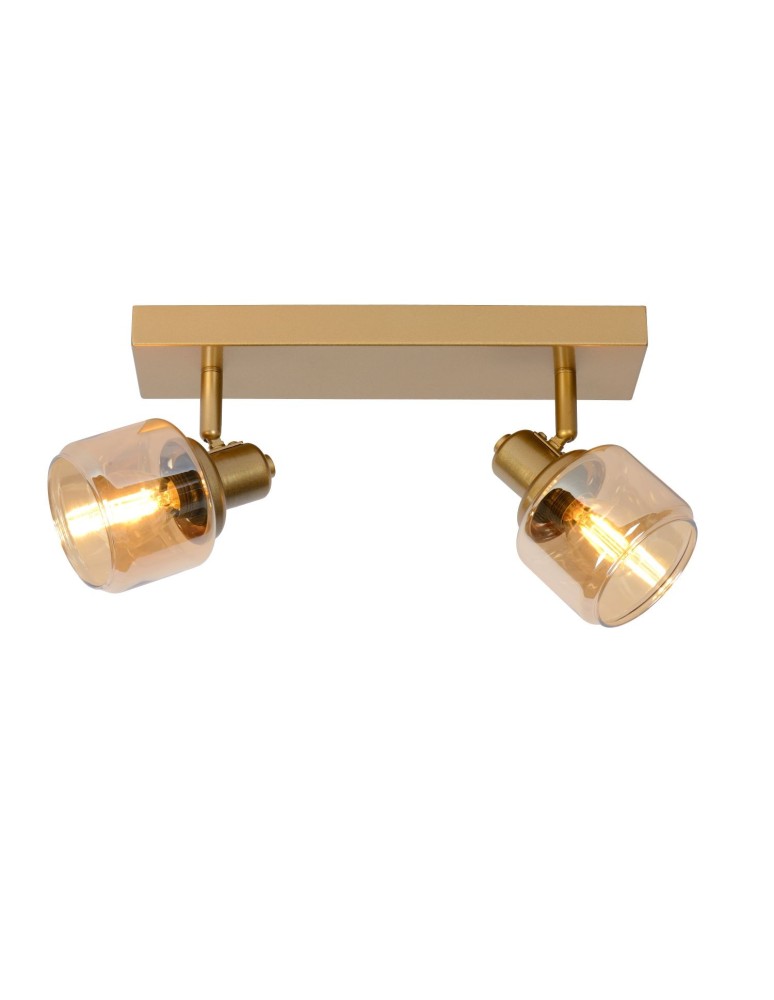Lampy sufitowe regulowane - spoty - Lucide BJORN Sufitowa Reflektorowa E14 2x40W Złoty Matowy/Mosiądz 77979/02/02 - produkt kolory-swiatla.pl 1