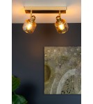 Lampy sufitowe regulowane - spoty - Lucide BJORN Sufitowa Reflektorowa E14 2x40W Złoty Matowy/Mosiądz 77979/02/02 - product 4