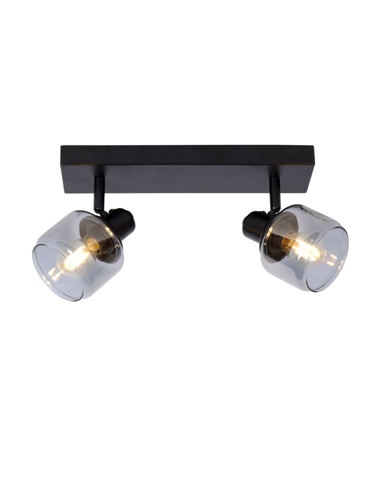Lampy sufitowe regulowane - spoty - Lucide BJORN Sufitowa Reflektorowa E14 2x40W Czarny/Szary 77979/02/30 - produkt kolory-swiatla.pl 1