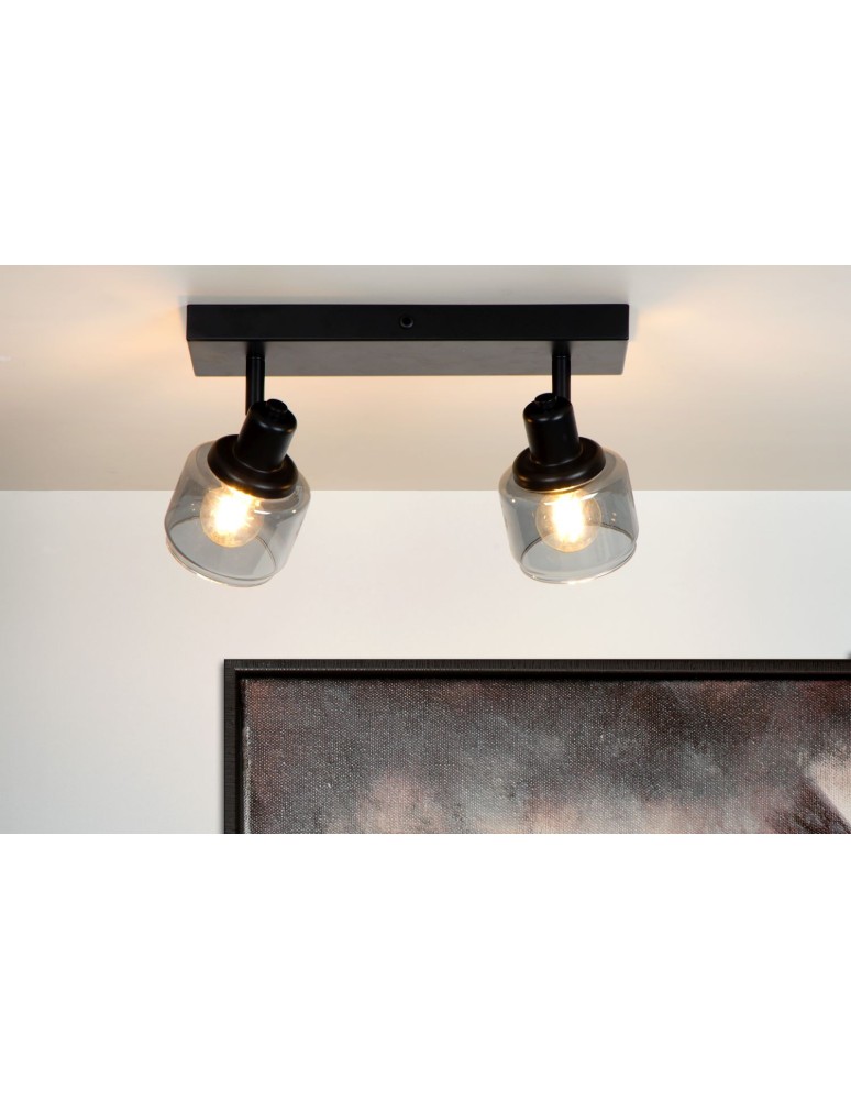 Lucide BJORN Sufitowa Reflektorowa E14 2x40W Czarny/Szary 77979/02/30