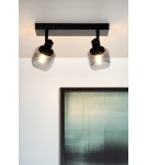 Lampy sufitowe regulowane - spoty - Lucide BJORN Sufitowa Reflektorowa E14 2x40W Czarny/Szary 77979/02/30 - product 4