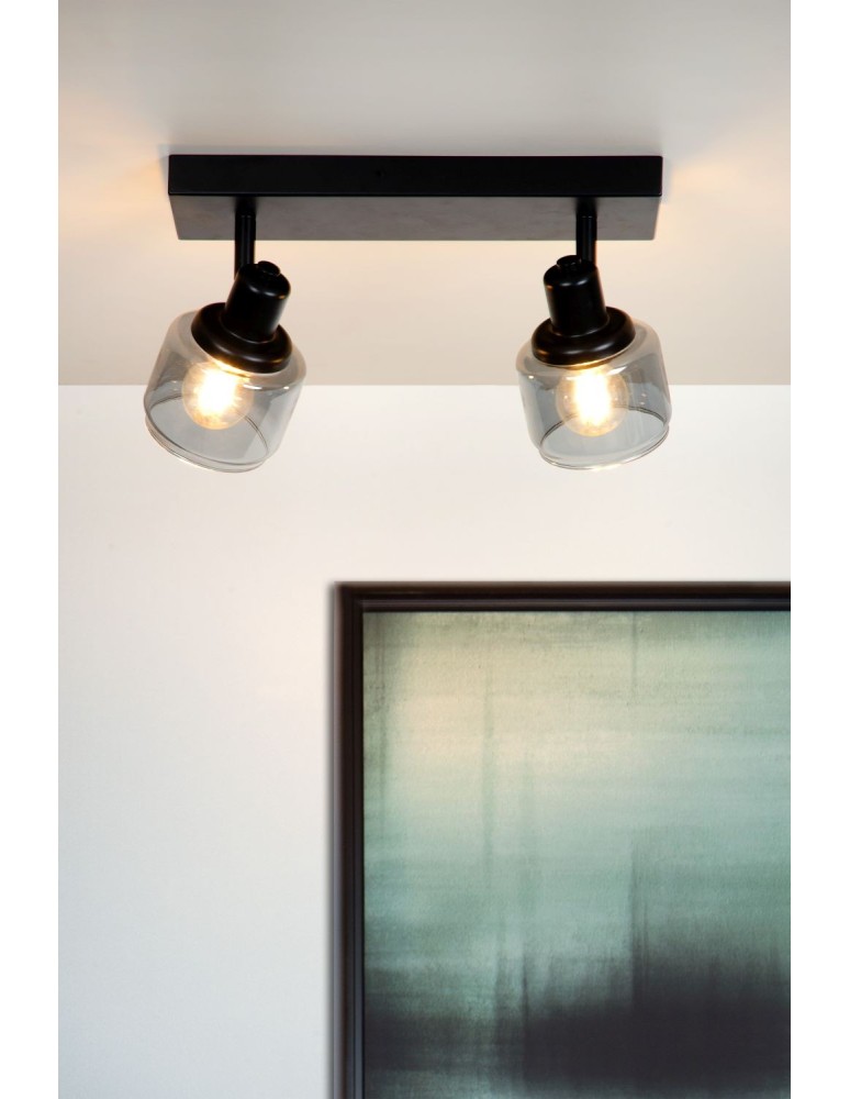 Lucide BJORN Sufitowa Reflektorowa E14 2x40W Czarny/Szary 77979/02/30