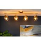 Lampy sufitowe regulowane - spoty - Lucide BJORN Sufitowa Reflektorowa E14 4x40W Złoty Matowy/Mosiądz 77979/04/02 - produkt 3