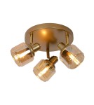 Lampy sufitowe regulowane - spoty - Lucide BJORN Sufitowa Reflektorowa E14 3x40W Złoty Matowy/Mosiądz 77979/13/02 - produkt 1