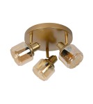 Lampy sufitowe regulowane - spoty - Lucide BJORN Sufitowa Reflektorowa E14 3x40W Złoty Matowy/Mosiądz 77979/13/02 - produkt 2
