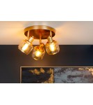 Lampy sufitowe regulowane - spoty - Lucide BJORN Sufitowa Reflektorowa E14 3x40W Złoty Matowy/Mosiądz 77979/13/02 - produkt 3