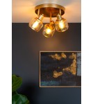 Lampy sufitowe regulowane - spoty - Lucide BJORN Sufitowa Reflektorowa E14 3x40W Złoty Matowy/Mosiądz 77979/13/02 - produkt 4