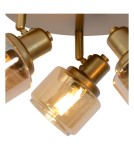 Lampy sufitowe regulowane - spoty - Lucide BJORN Sufitowa Reflektorowa E14 3x40W Złoty Matowy/Mosiądz 77979/13/02 - produkt 6