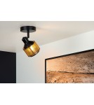 Kinkiety - Lucide RAFA Ścienna Reflektorowa E14 1x40W Czarny/Złoty Matowy/Mosiądz 77980/01/30 - produkt 3