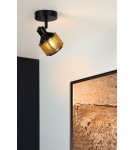 Kinkiety - Lucide RAFA Ścienna Reflektorowa E14 1x40W Czarny/Złoty Matowy/Mosiądz 77980/01/30 - produkt 4